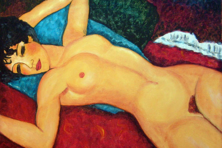 bodypainting erotico, Il bodypainting erotico di Modigliani